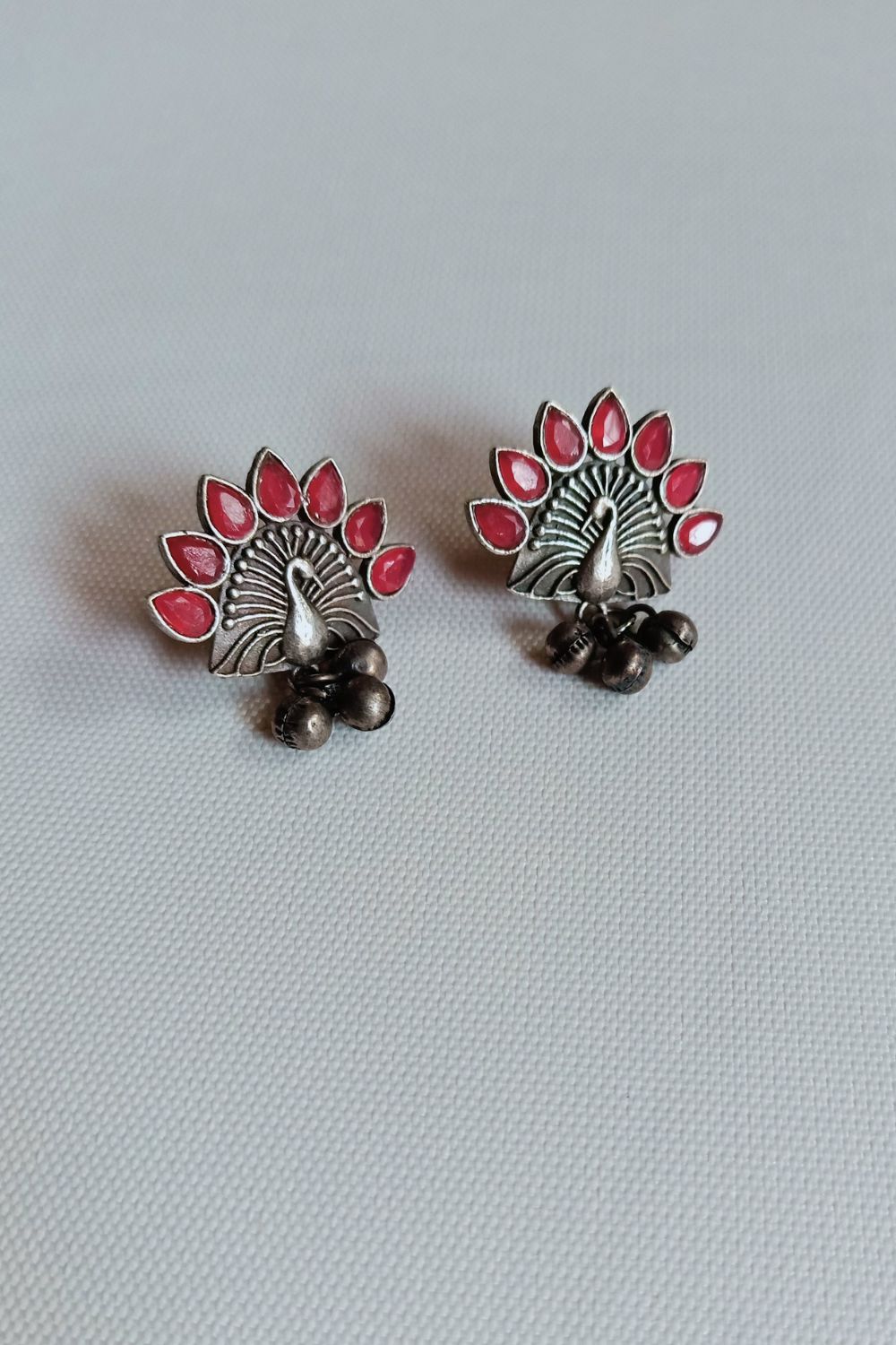 Rhea (Red) - Premium Quality Oxidised Stud