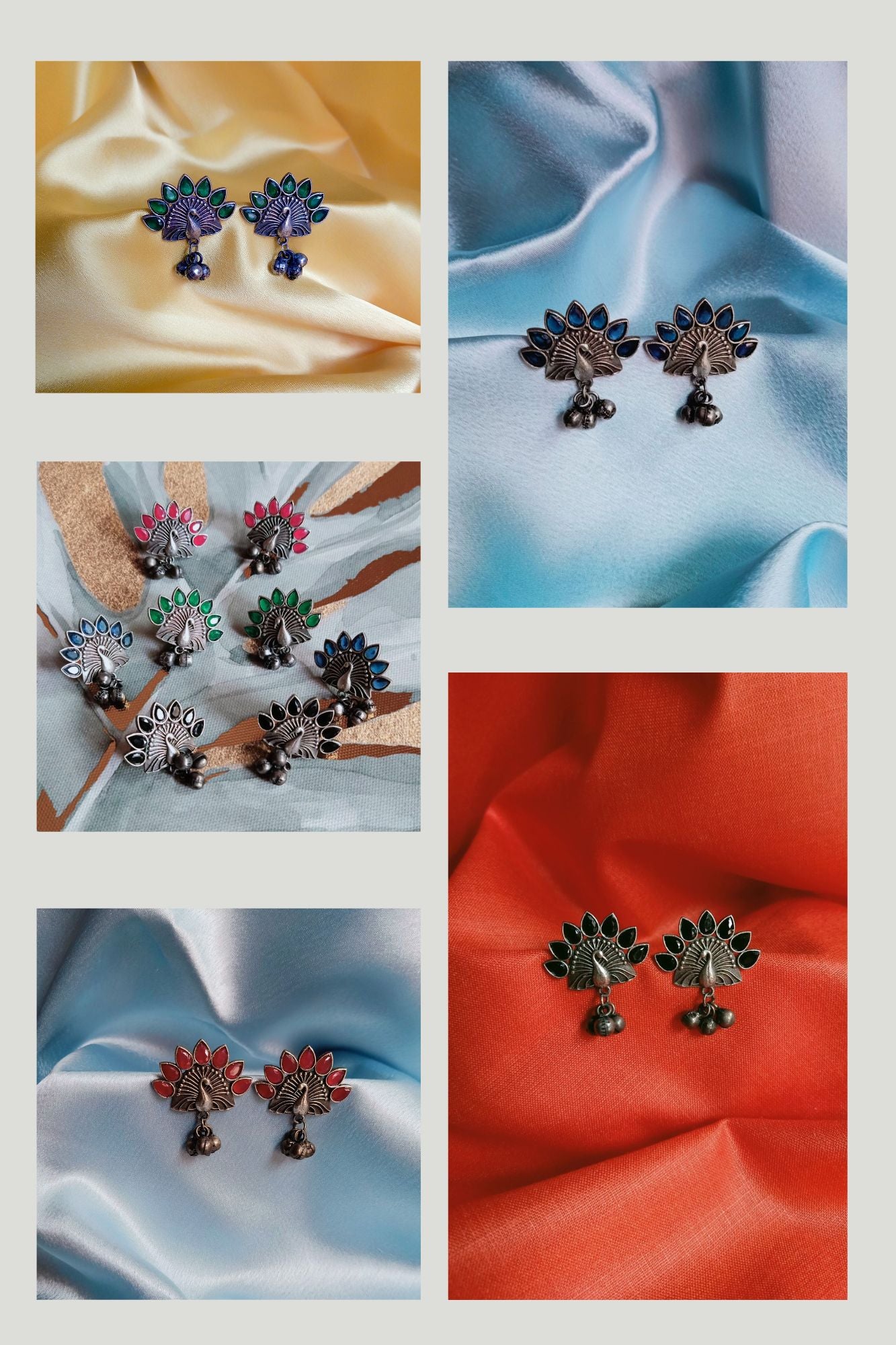 Rhea (Red) - Premium Quality Oxidised Stud