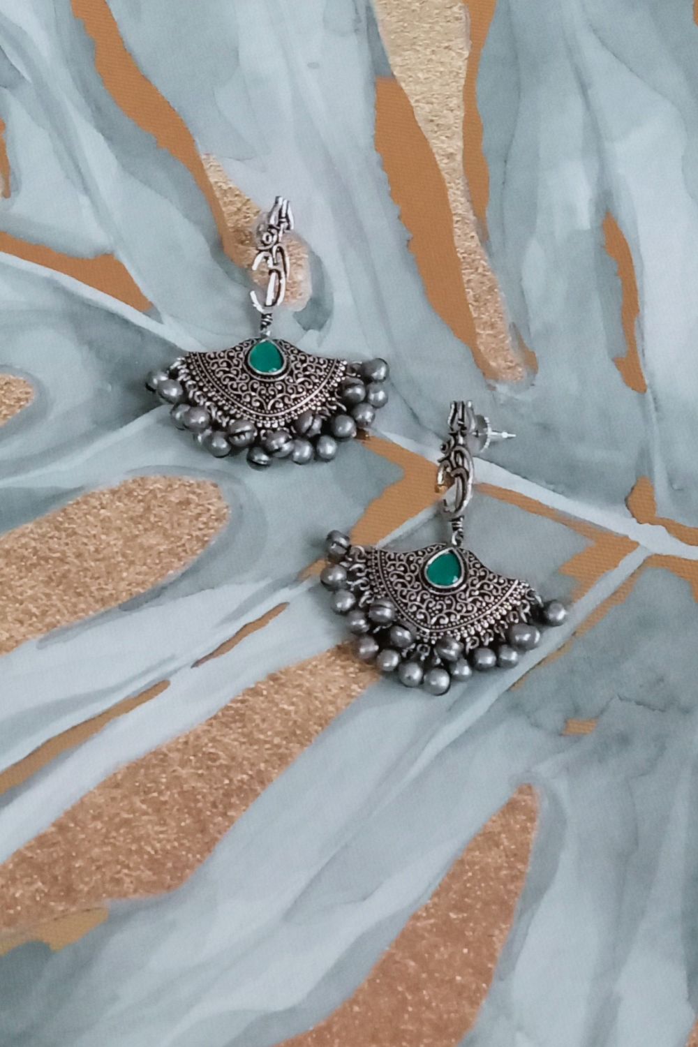 Rudra (Green) - Oxidised Dangler