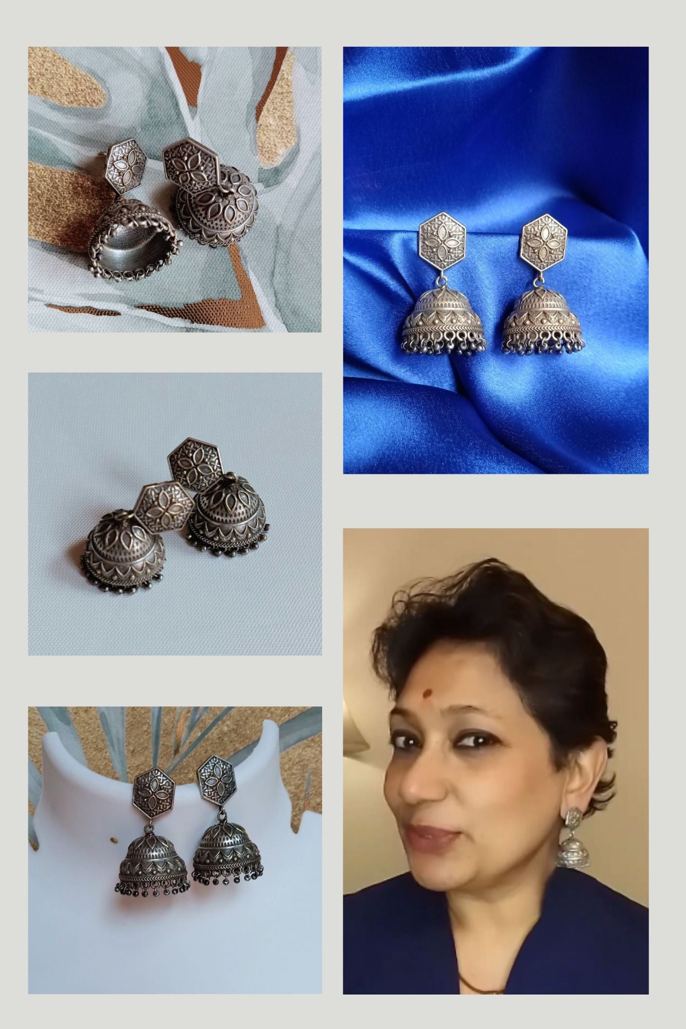 Runjhun - Premium Quality Oxidised Jhumki