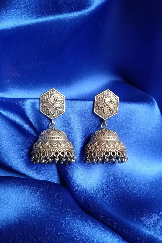 Runjhun - Premium Quality Oxidised Jhumki