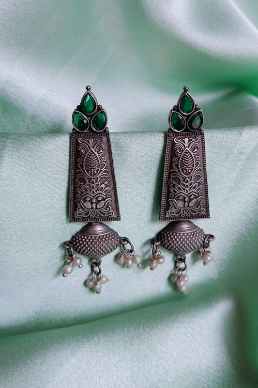 Shikha (Green) - Premium Quality Oxidised Dangler