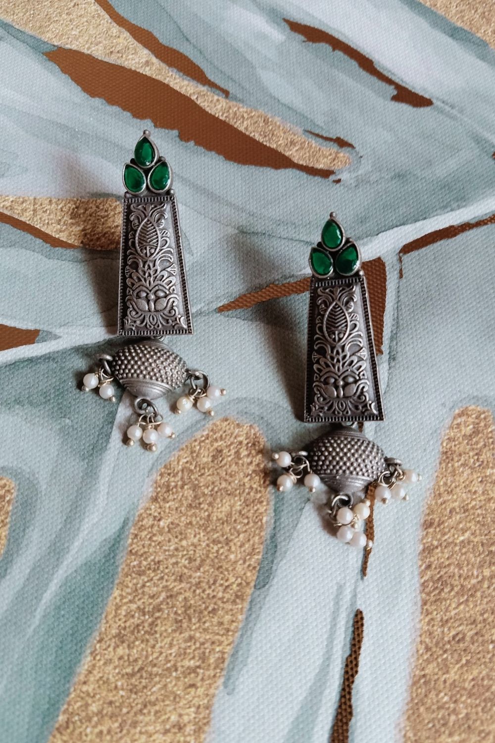 Shikha (Green) - Premium Quality Oxidised Dangler