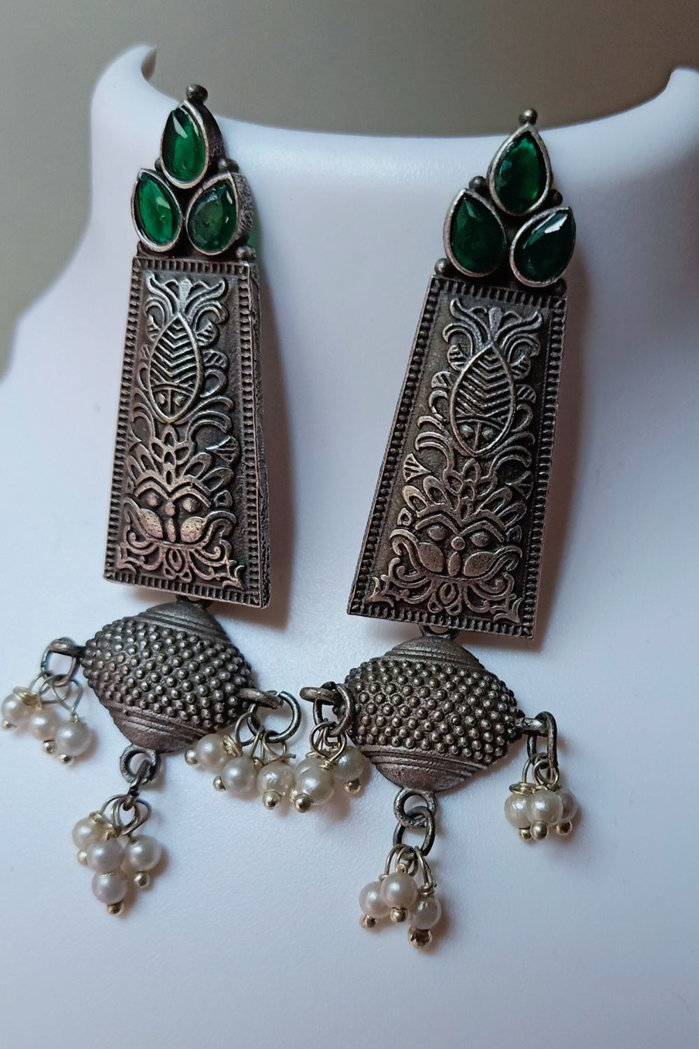 Shikha (Green) - Premium Quality Oxidised Dangler