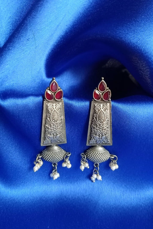 Shikha (Red) - Premium Quality Oxidised Dangler