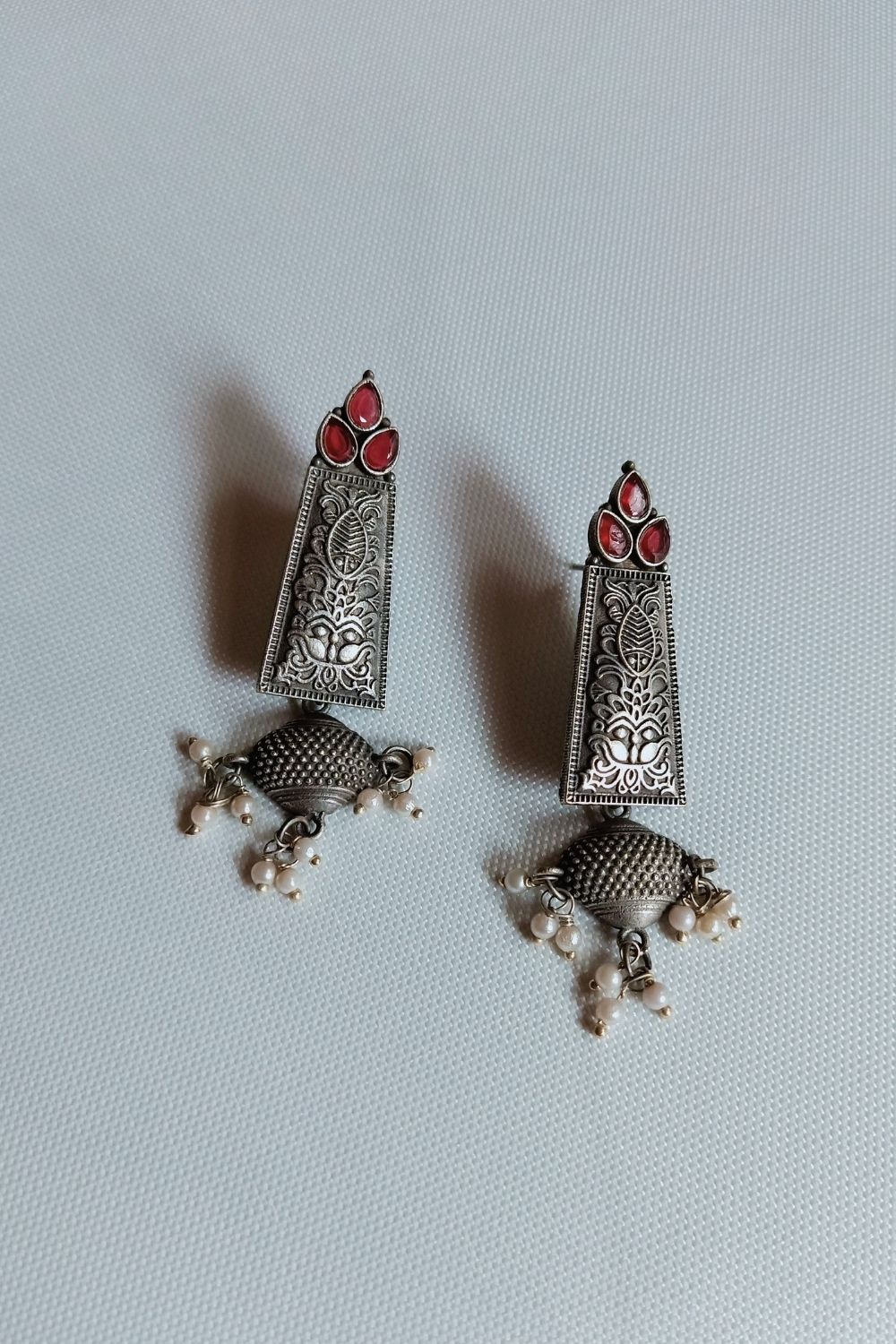 Shikha (Red) - Premium Quality Oxidised Dangler