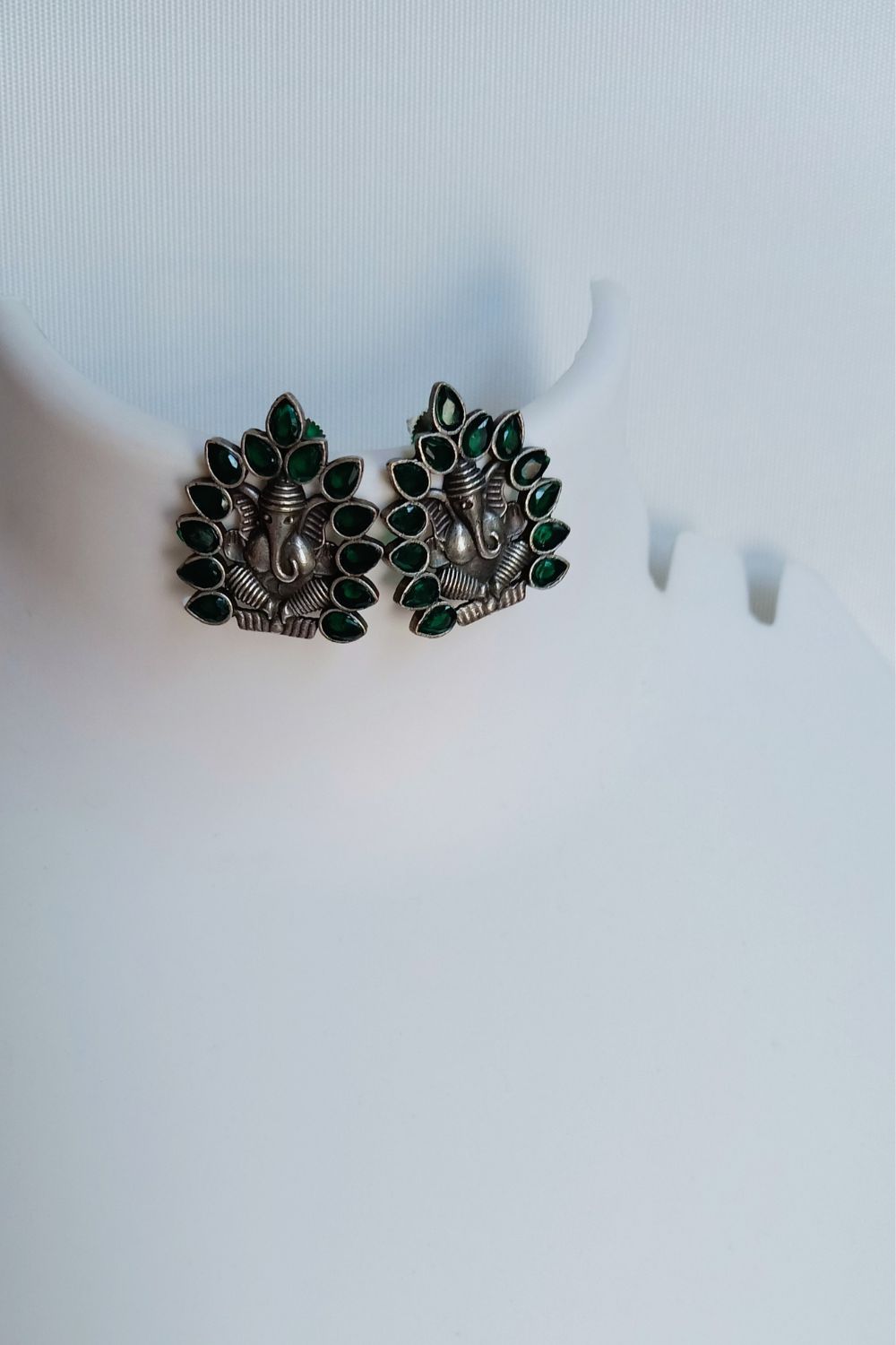 Shubham (Green) - Premium Quality Oxidised Stud