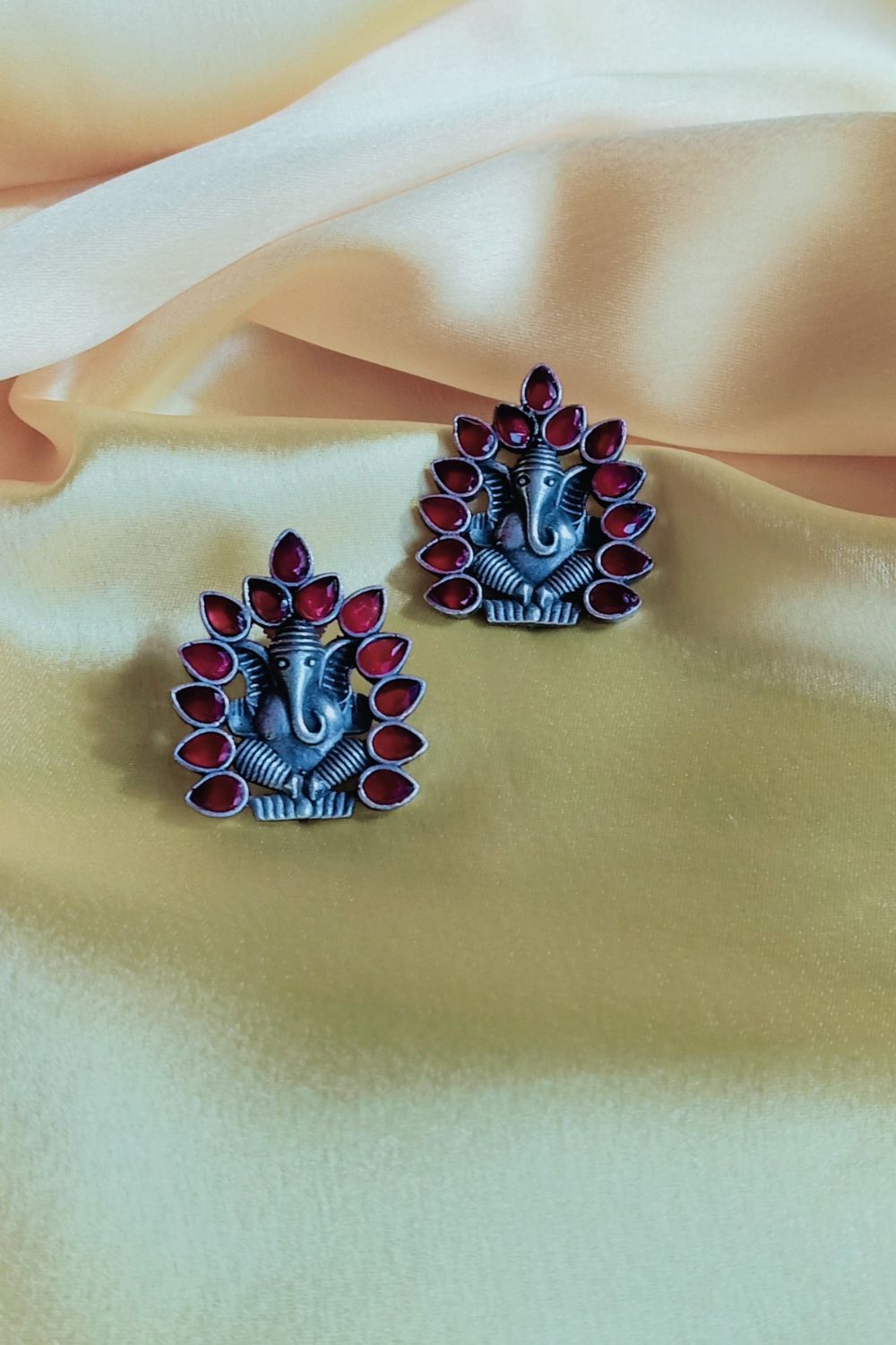 Shubham (Red) - Premium Quality Oxidised Stud