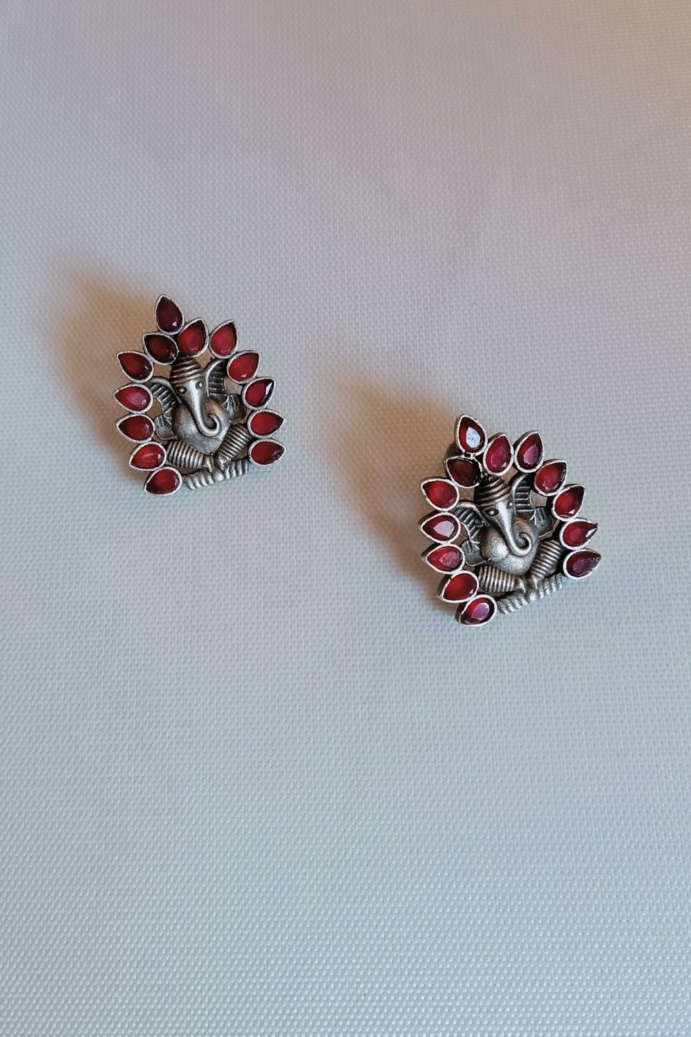 Shubham (Red) - Premium Quality Oxidised Stud