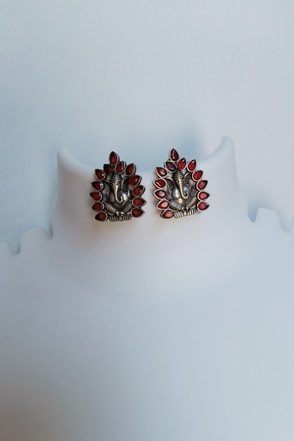 Shubham (Red) - Premium Quality Oxidised Stud