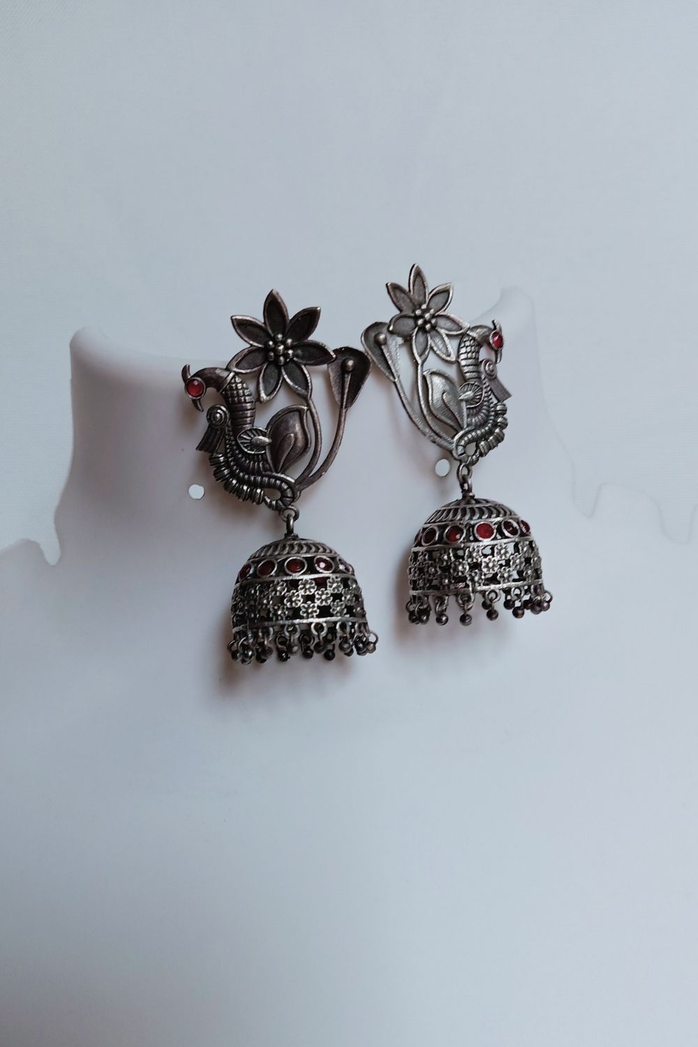 Sohni (Red) - Premium Quality Oxidised Jhumki