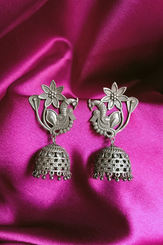 Sohni (White) - Premium Quality Oxidised Jhumki