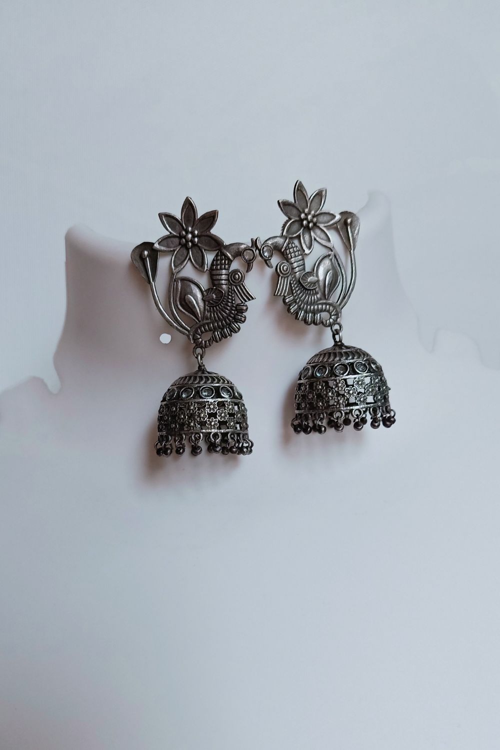 Sohni (White) - Premium Quality Oxidised Jhumki