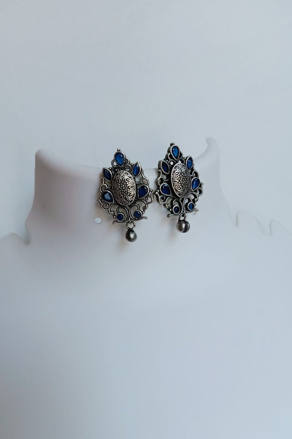 Suma (Blue) - Premium Quality Oxidised Stud