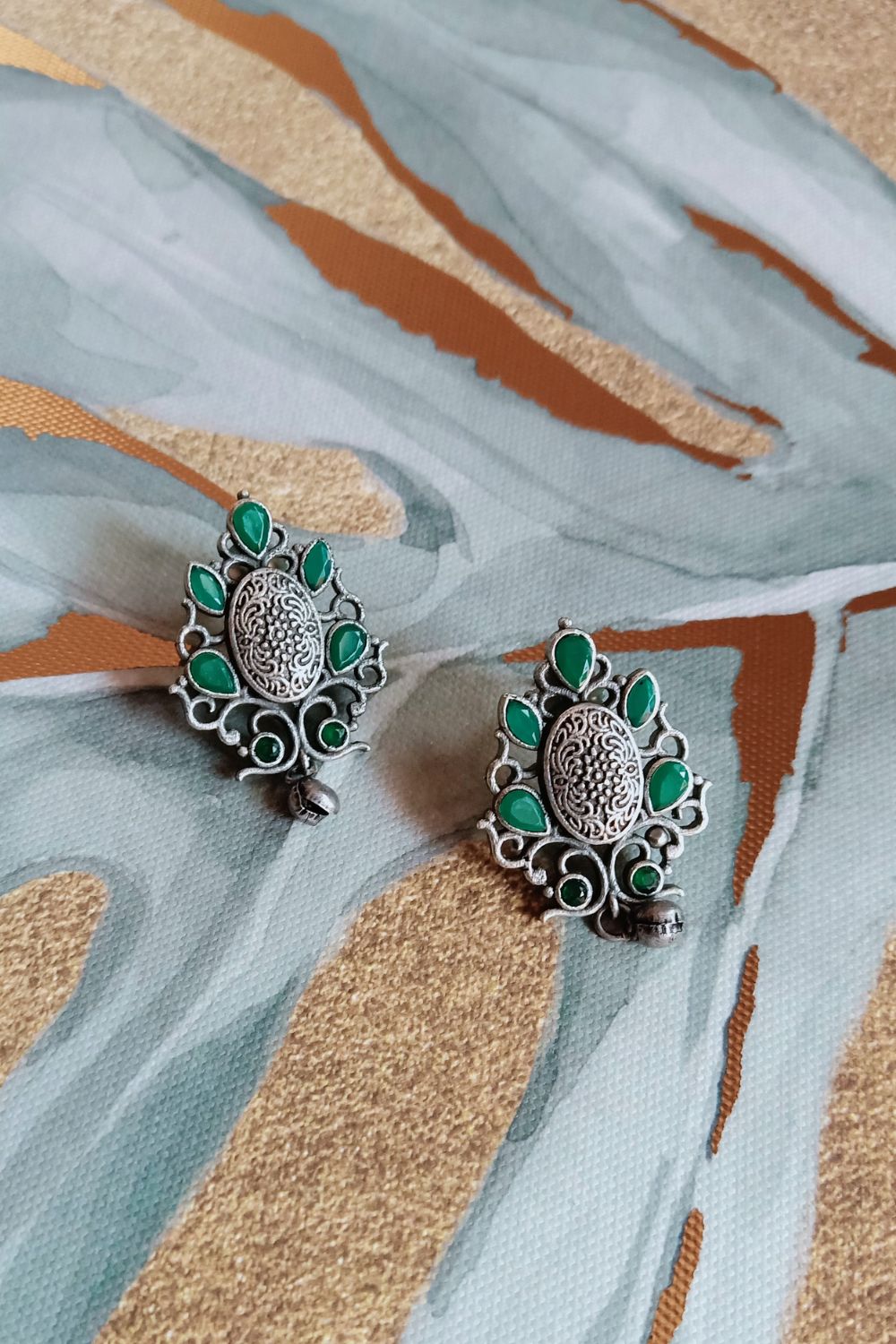 Suma (Green) - Premium Quality Oxidised Stud