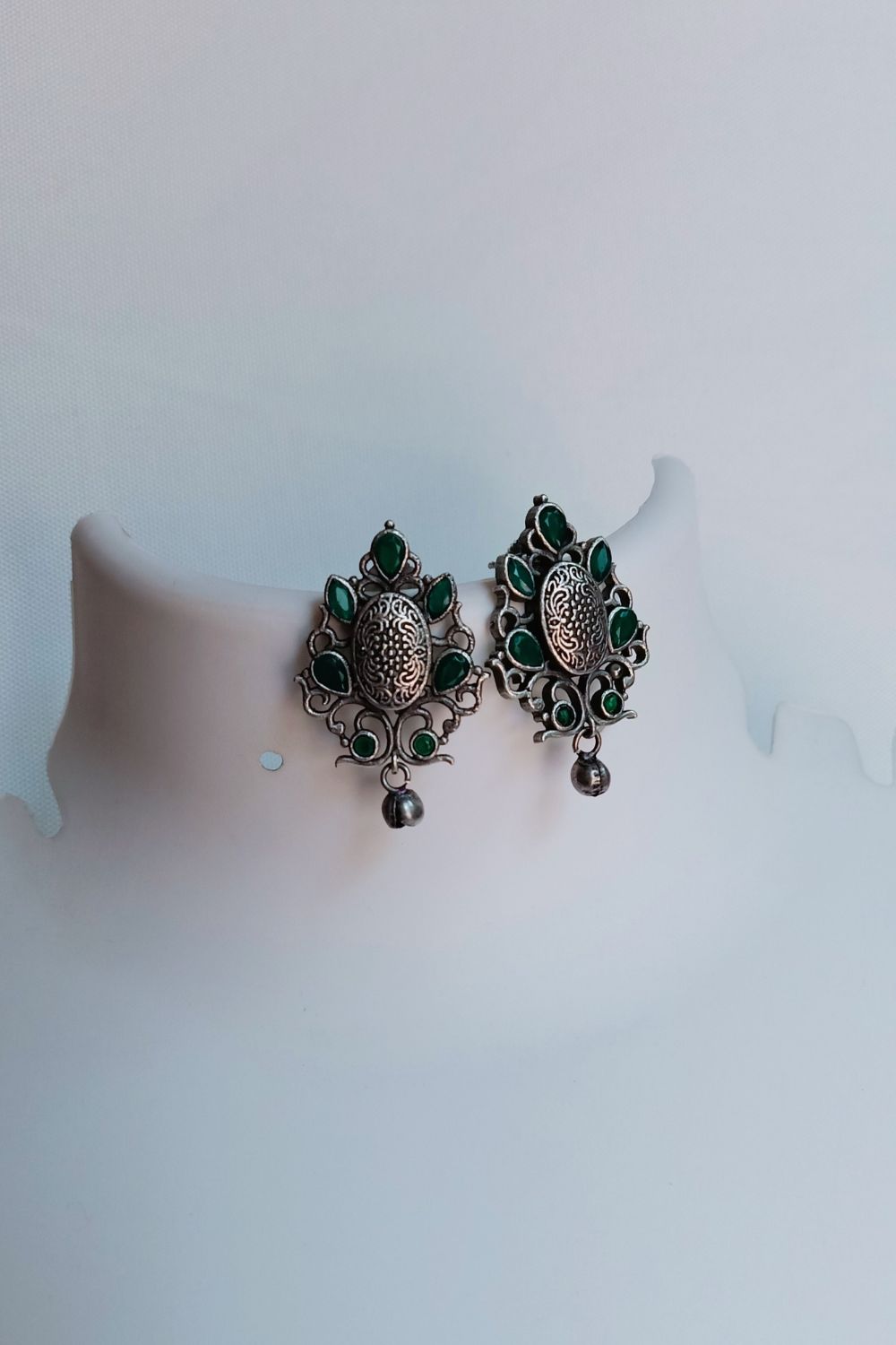 Suma (Green) - Premium Quality Oxidised Stud