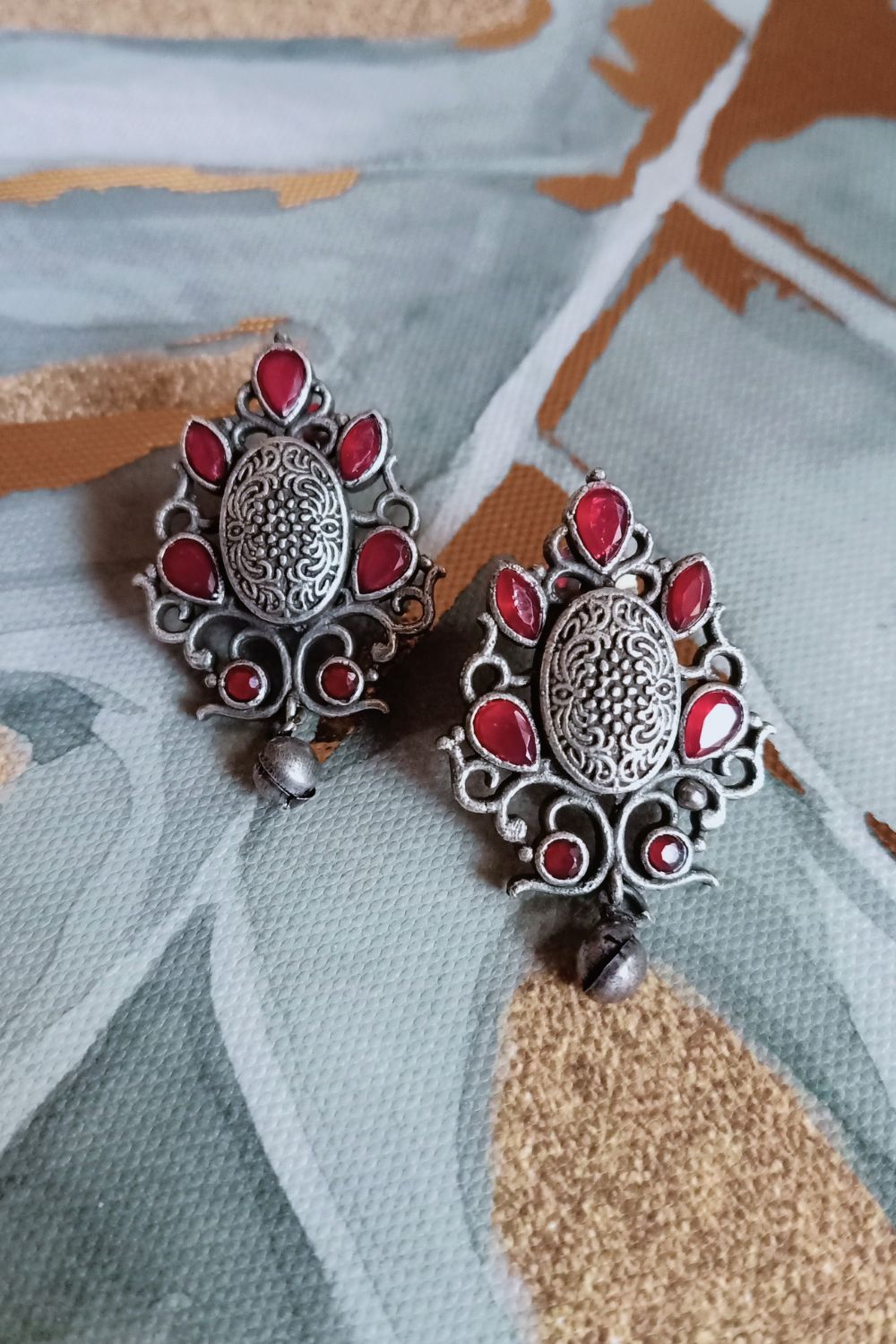 Suma (Red) - Premium Quality Oxidised Stud