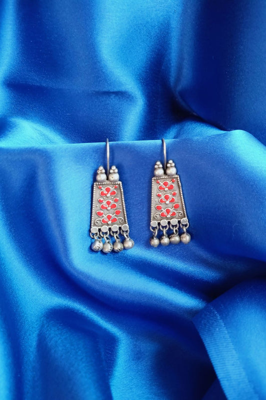 Urshilaa (Red) - Premium Quality Oxidised Danglers