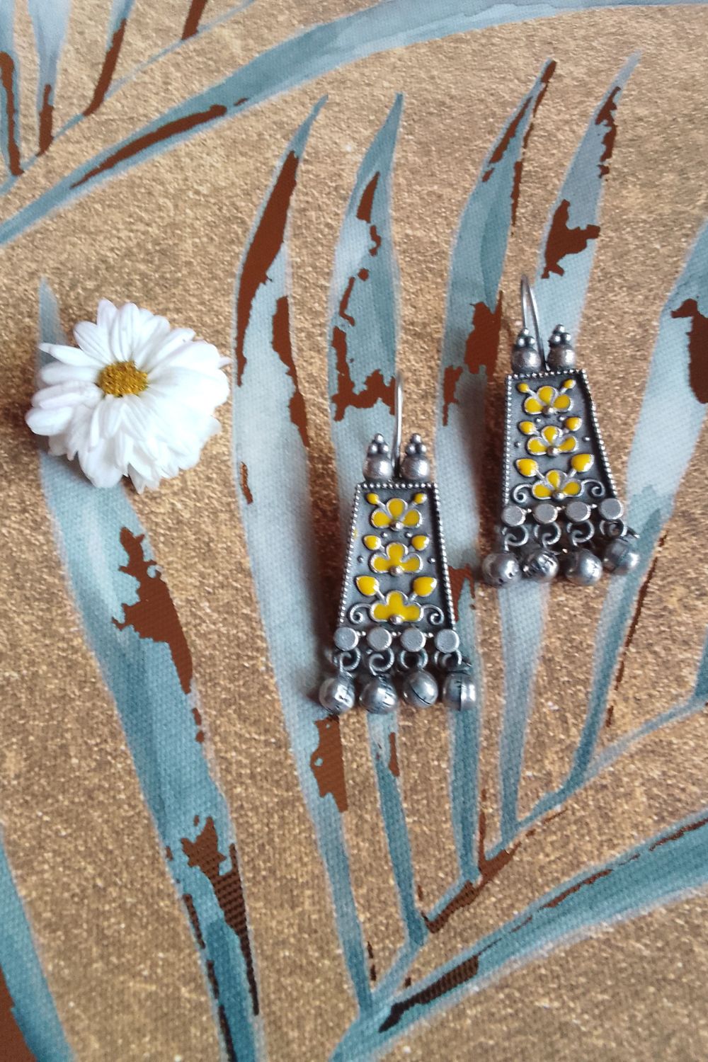 Urshilaa (Yellow) - Premium Quality Oxidised Danglers