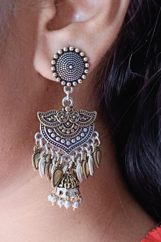 Varsha - Oxidised Dual-Tone Dangler